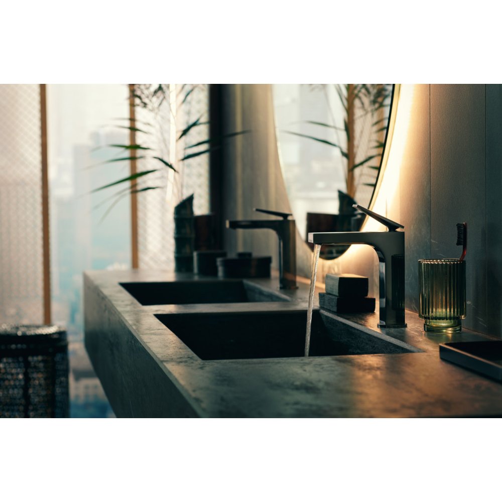 Смеситель для раковины Axor Citterio, однорычажный, 160, с рычаговой рукояткой, со сливным гарнитуром, 39024250, шлифованное золото