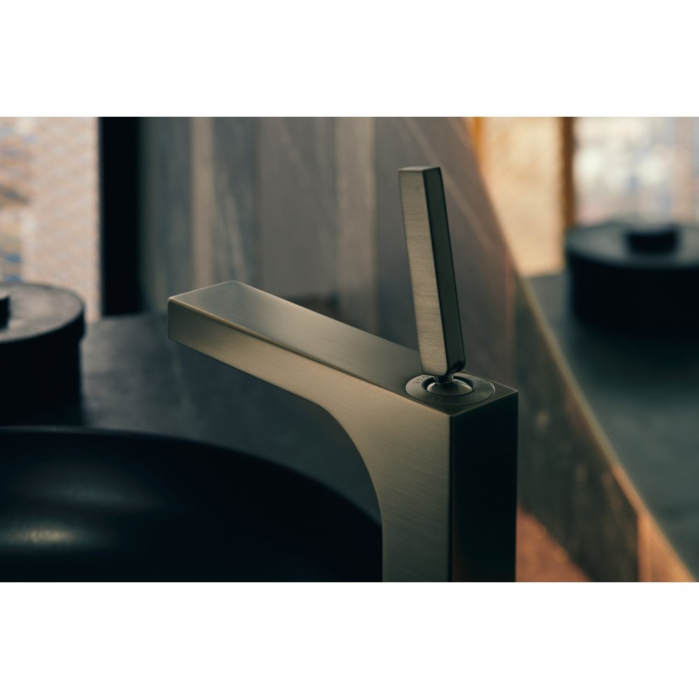 Смеситель для раковины Axor Citterio, однорычажный, 160, с тонкой рукояткой, со сливным гарнитуром, 39031950, шлифованная медь