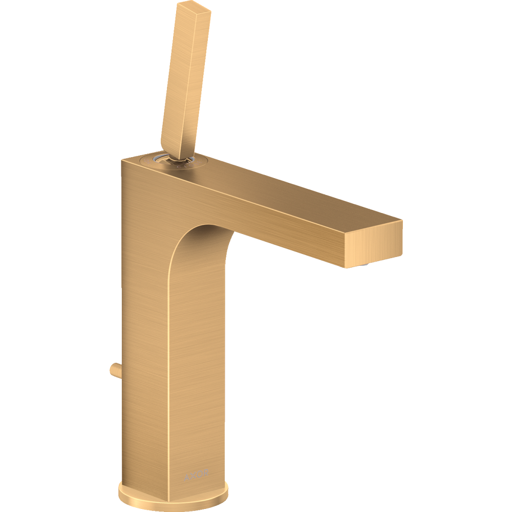 Смеситель для раковины Axor Citterio, однорычажный, 160, с тонкой рукояткой, со сливным гарнитуром, 39031950, шлифованная медь