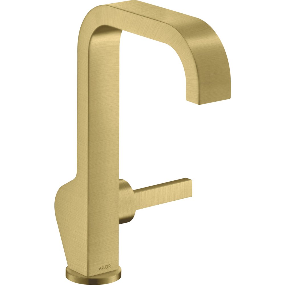 Смеситель для раковины Axor Citterio, однорычажный, 190, с тонкой рукояткой, с незапираемым сливным набором, 39037950, шлифованная медь