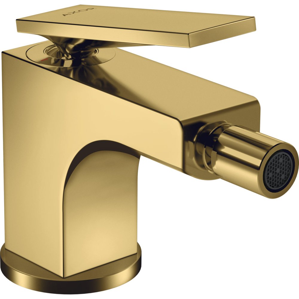 Смеситель для биде Axor Citterio, однорычажный, с рычаговой рукояткой, со сливным гарнитуром, 39214990, полированное золото