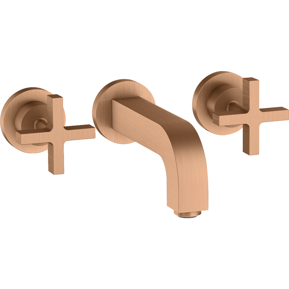 Смеситель для раковины Axor Citterio, настенный, на 3 отверстия, излив 162 мм, с крестообразными рукоятками, с отдельными розетками