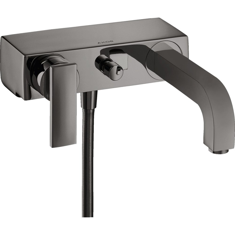 Смеситель для ванны Axor Citterio, однорычажный, внешнего монтажа, с рычажной рукояткой, 39400330, полированный черный хром 