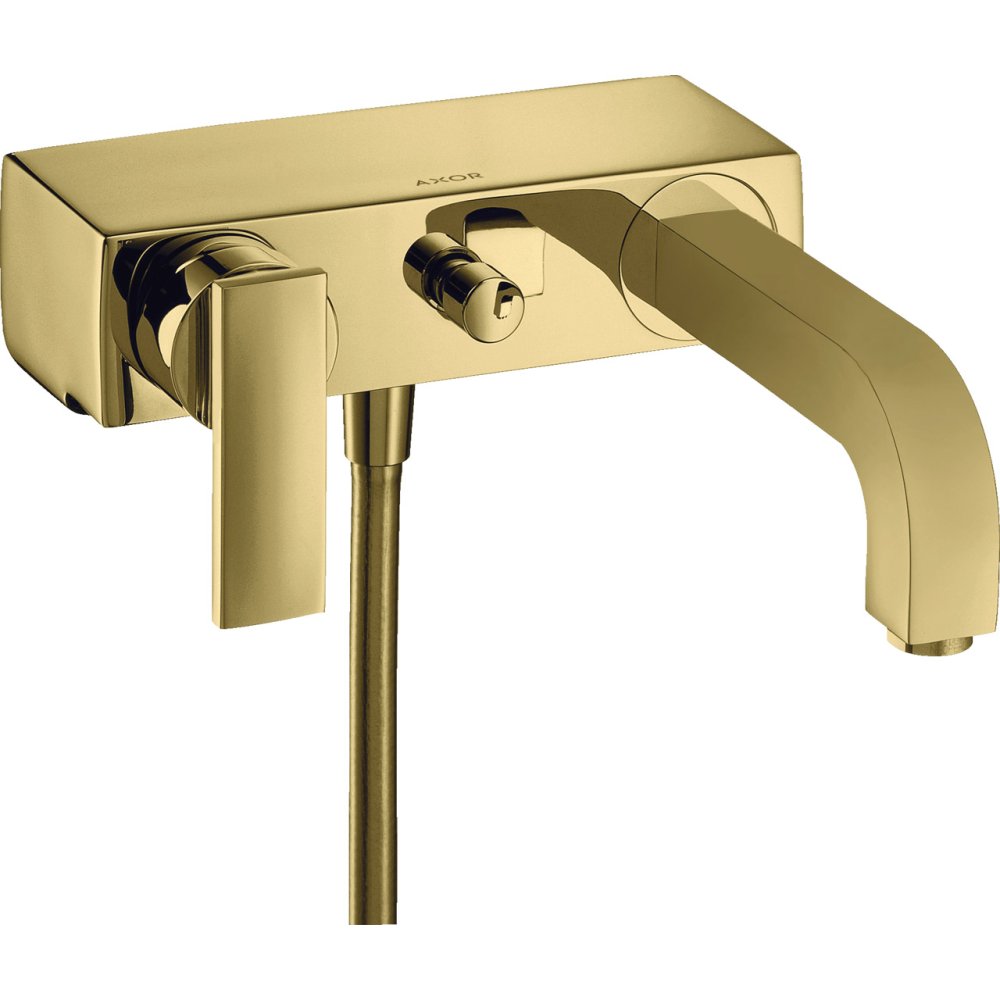Смеситель для ванны Axor Citterio, однорычажный, внешнего монтажа, с рычажной рукояткой, 39400930, полированная медь