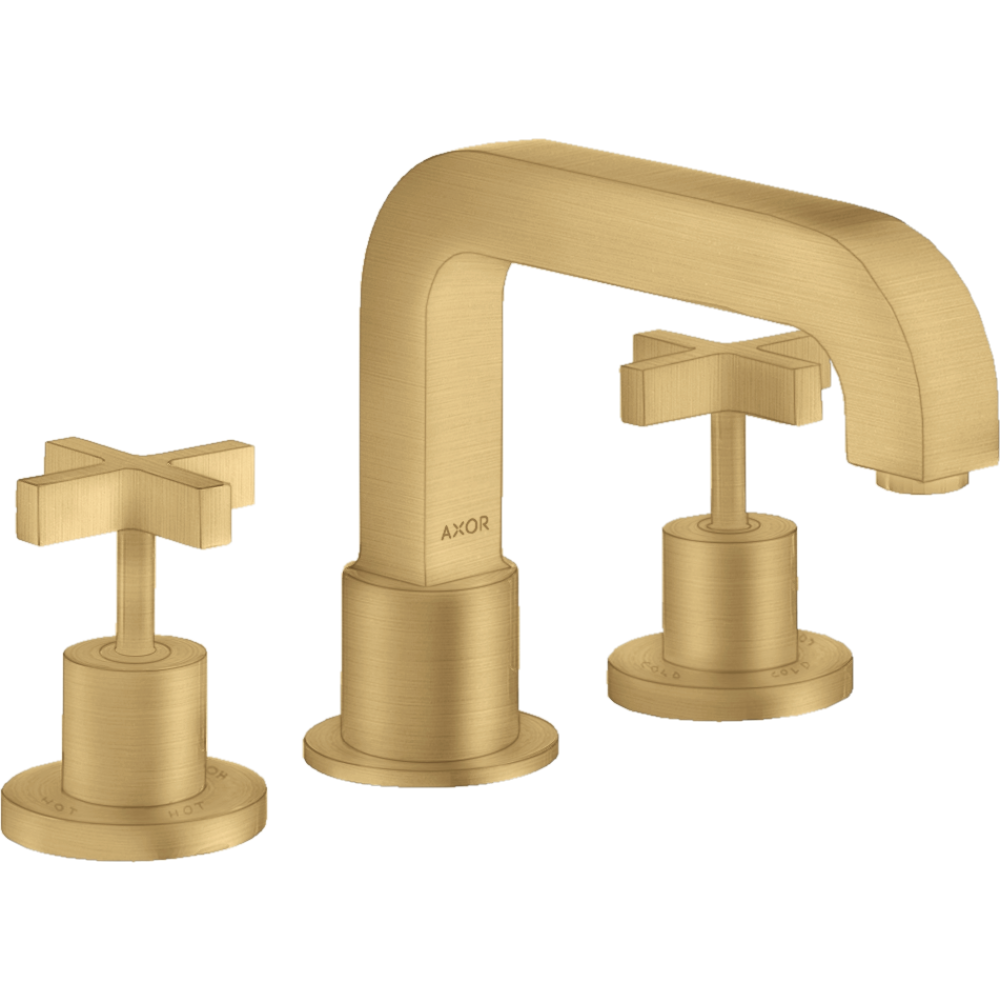 Смеситель на край ванны Axor Citterio, на 3 отверстия, с крестообразными рукоятками, 39436250, шлифованное золото