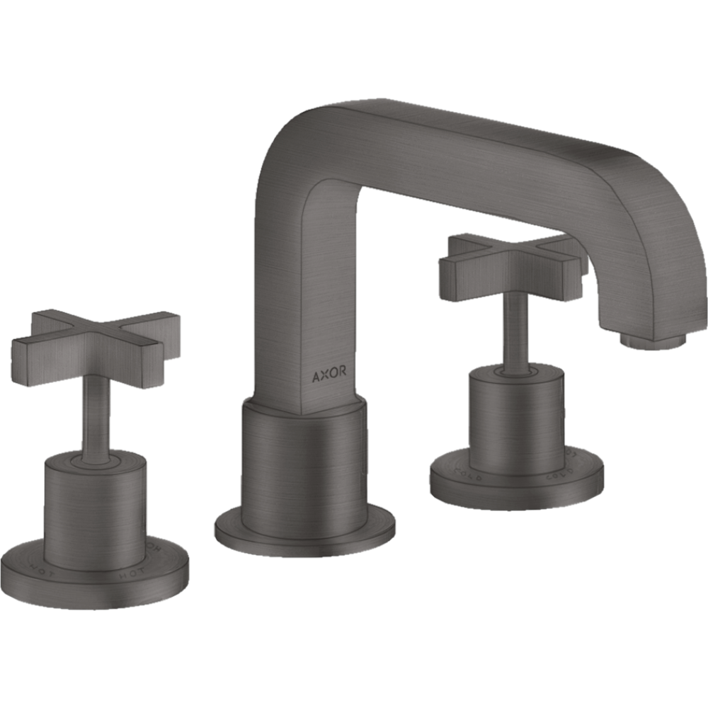 Смеситель на край ванны Axor Citterio, на 3 отверстия, с крестообразными рукоятками, 39436340, шлифованный черный хром 