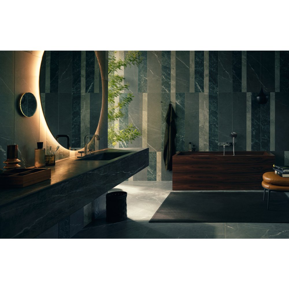 Смеситель для ванны Axor Citterio, настенный, на 3 отверстия, с крестообразными рукоятками, с панелью, 39441330, полированный черный хром 