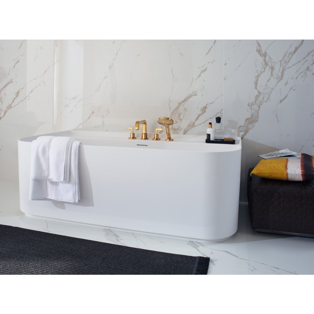 Смеситель на край ванны Axor Citterio, на 4 отверстия, с рычаговыми рукоятками, с отдельными розетками, 39446330, полированный черный хром 