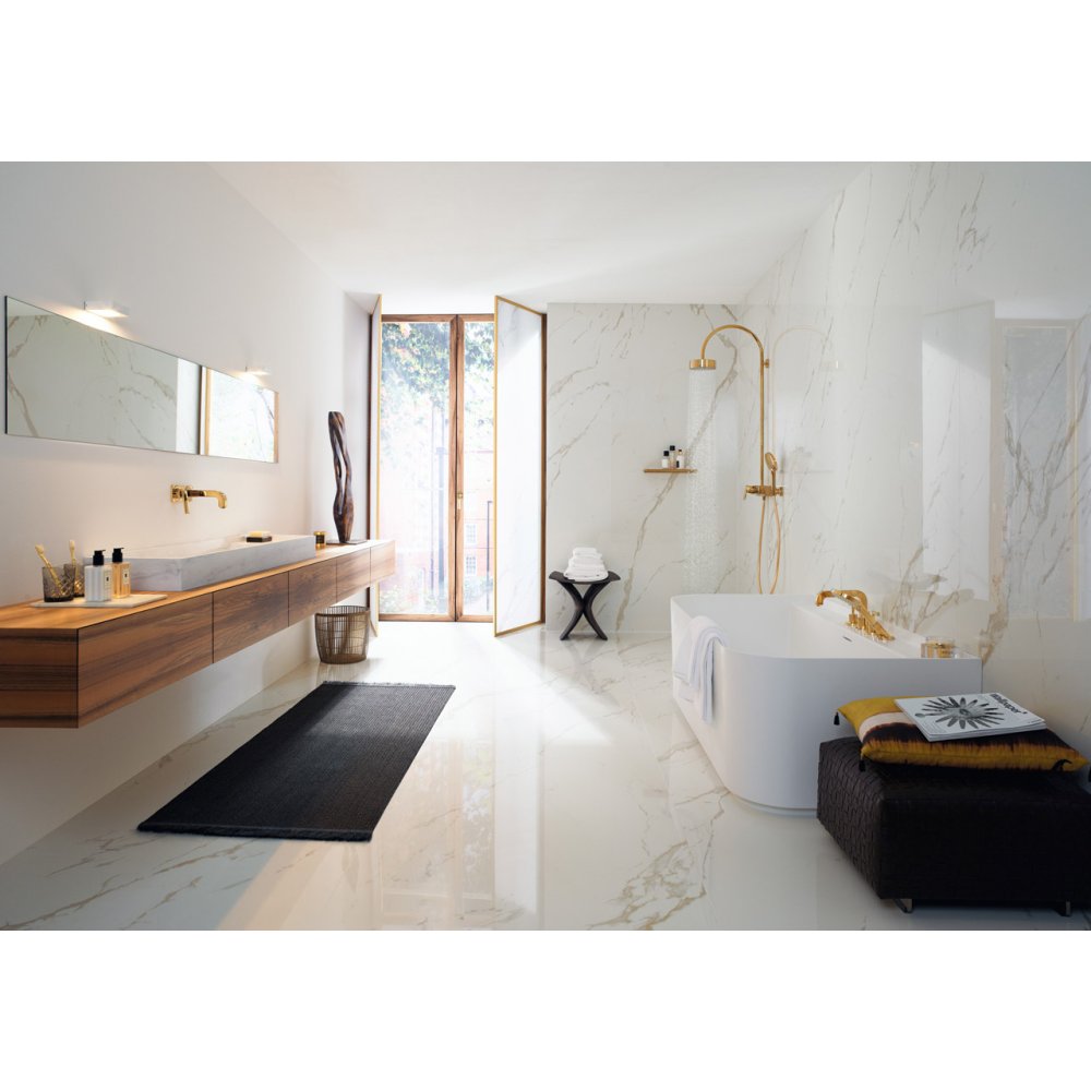 Смеситель на край ванны Axor Citterio, на 4 отверстия, с рычаговыми рукоятками, с отдельными розетками, 39446340, шлифованный черный хром 