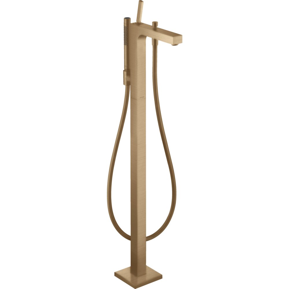 Смеситель для ванны Axor Citterio, однорычажный, напольный, с тонкой рукояткой, 39451140, шлифованная бронза
