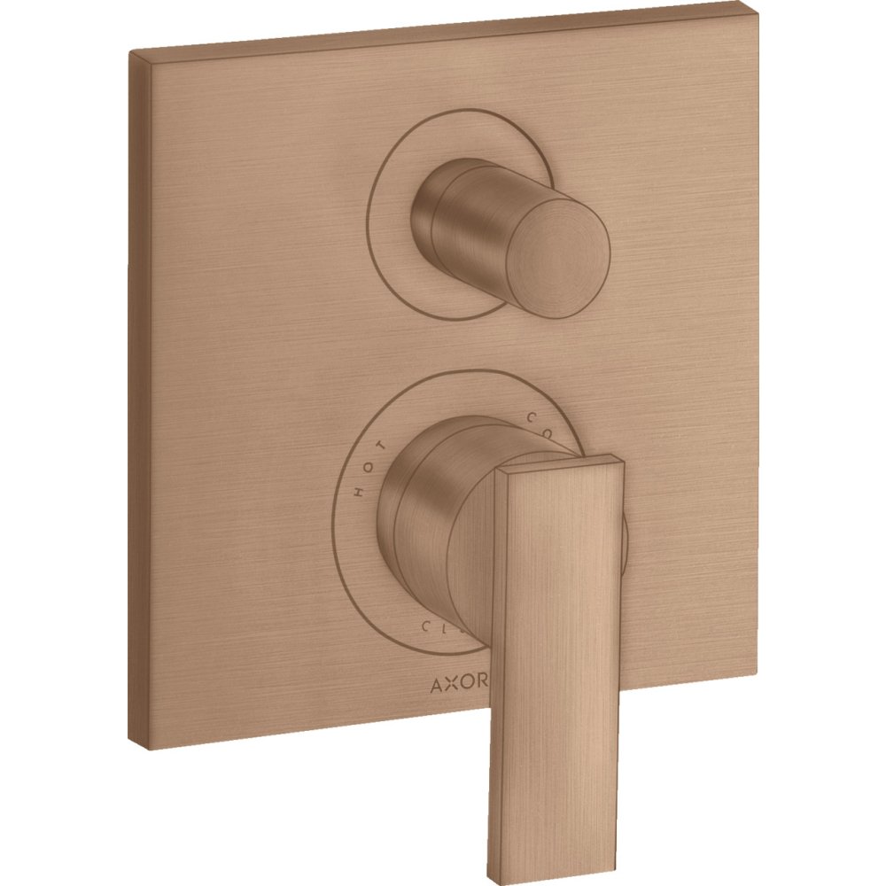 Смеситель для ванны Axor Citterio, однорычажный, скрытого монтажа, с рычаговой рукояткой, 39455310, шлифованное красное золото