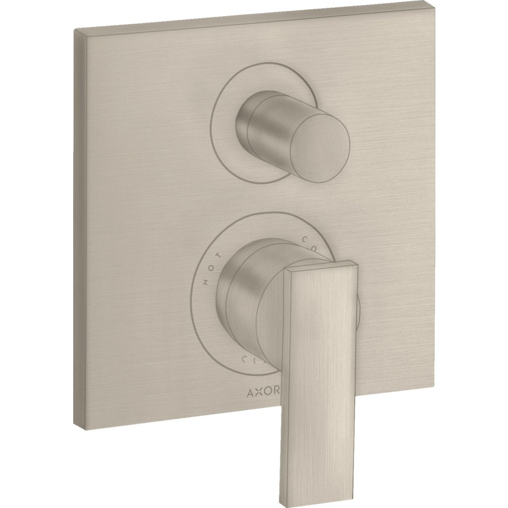 Смеситель для ванны Axor Citterio, однорычажный, скрытого монтажа, с рычаговой рукояткой, 39455820, шлифованный никель