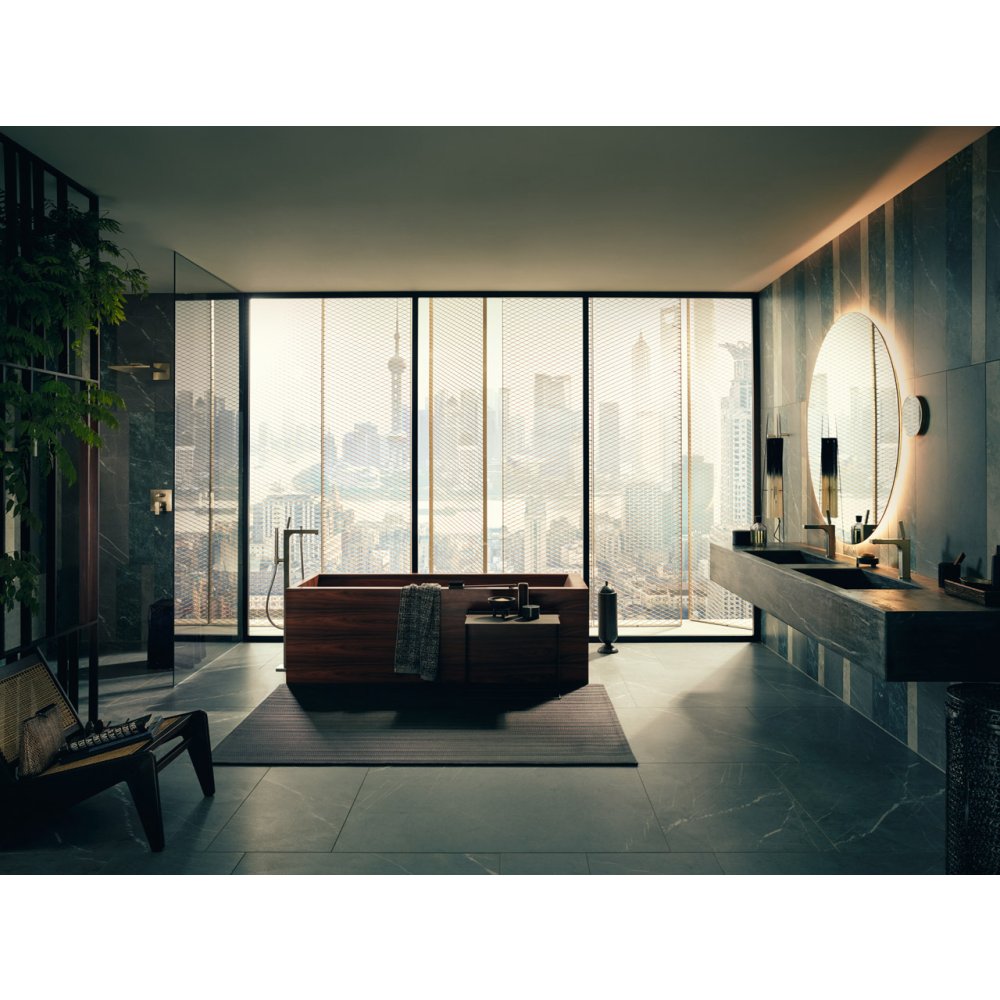 Смеситель для ванны Axor Citterio, однорычажный, скрытого монтажа, с рычаговой рукояткой, со встроенной защитной комбинацией EN1717, 39457800, сталь