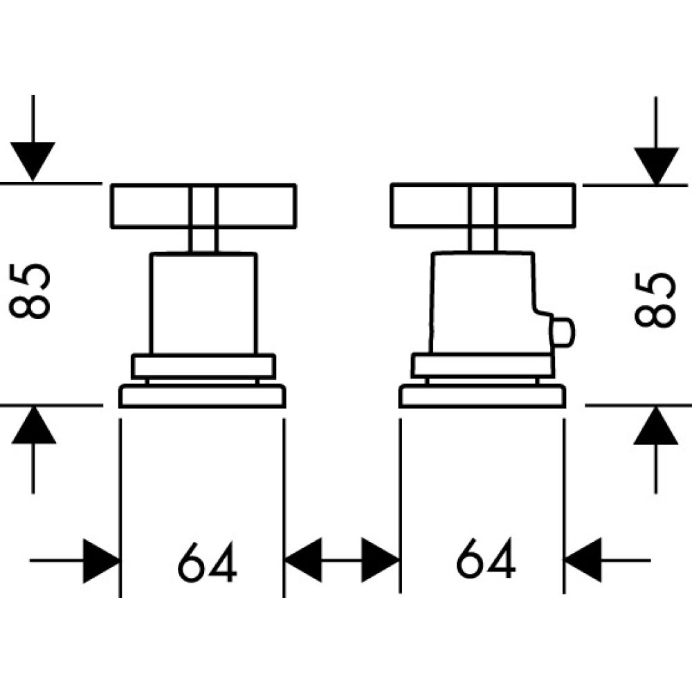 Термостат на край ванны Axor Citterio, на 2 отверстия, с крестообразными рукоятками, 39480140, шлифованная бронза