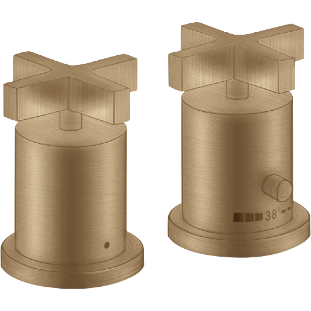 Термостат на край ванны Axor Citterio, на 2 отверстия, с крестообразными рукоятками