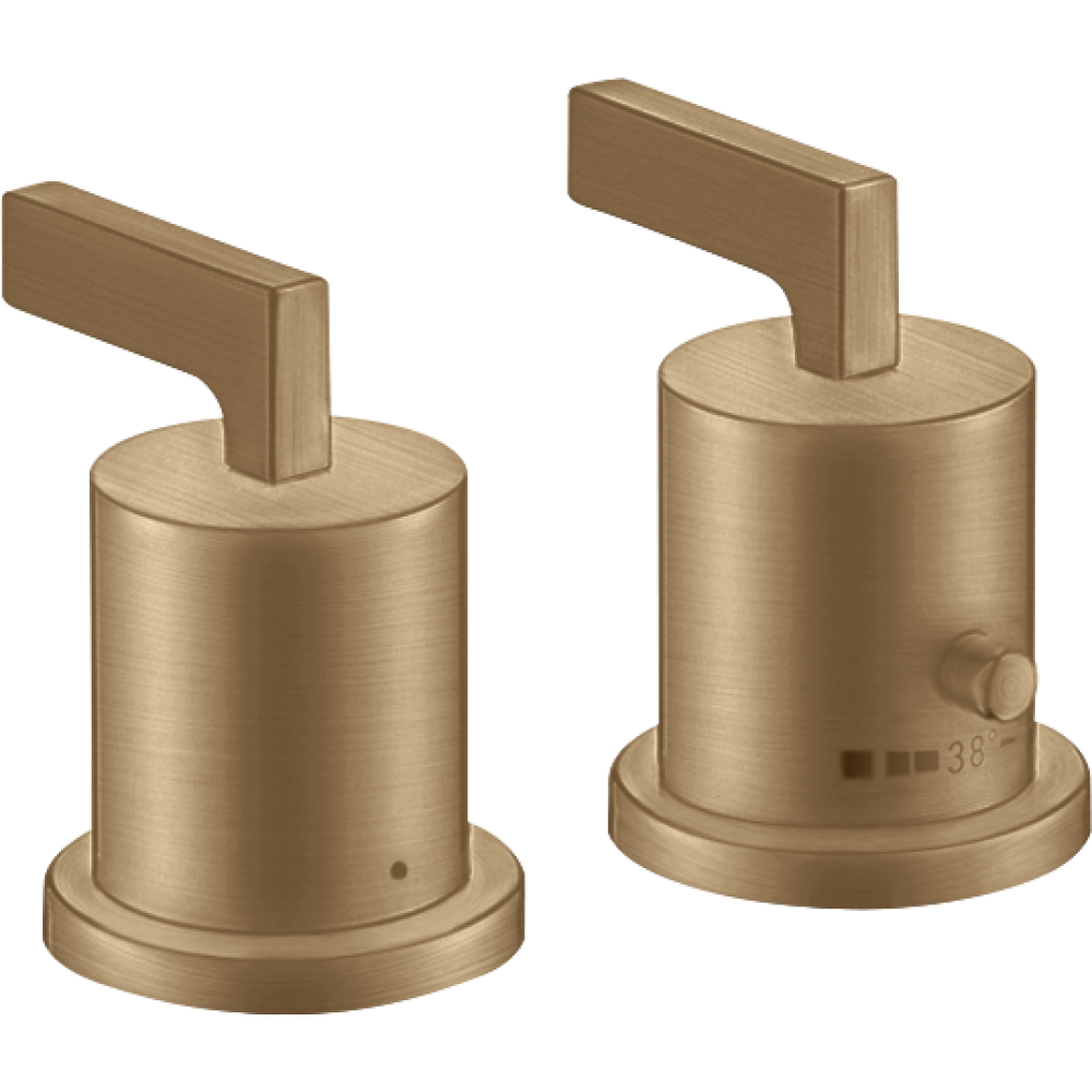 Термостат на край ванны Axor Citterio, на 2 отверстия, с рычаговыми рукоятками, 39482140, шлифованная бронза