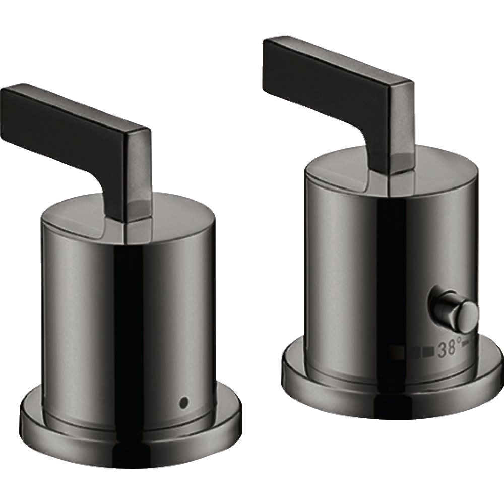 Термостат на край ванны Axor Citterio, на 2 отверстия, с рычаговыми рукоятками, 39482330, полированный черный хром 