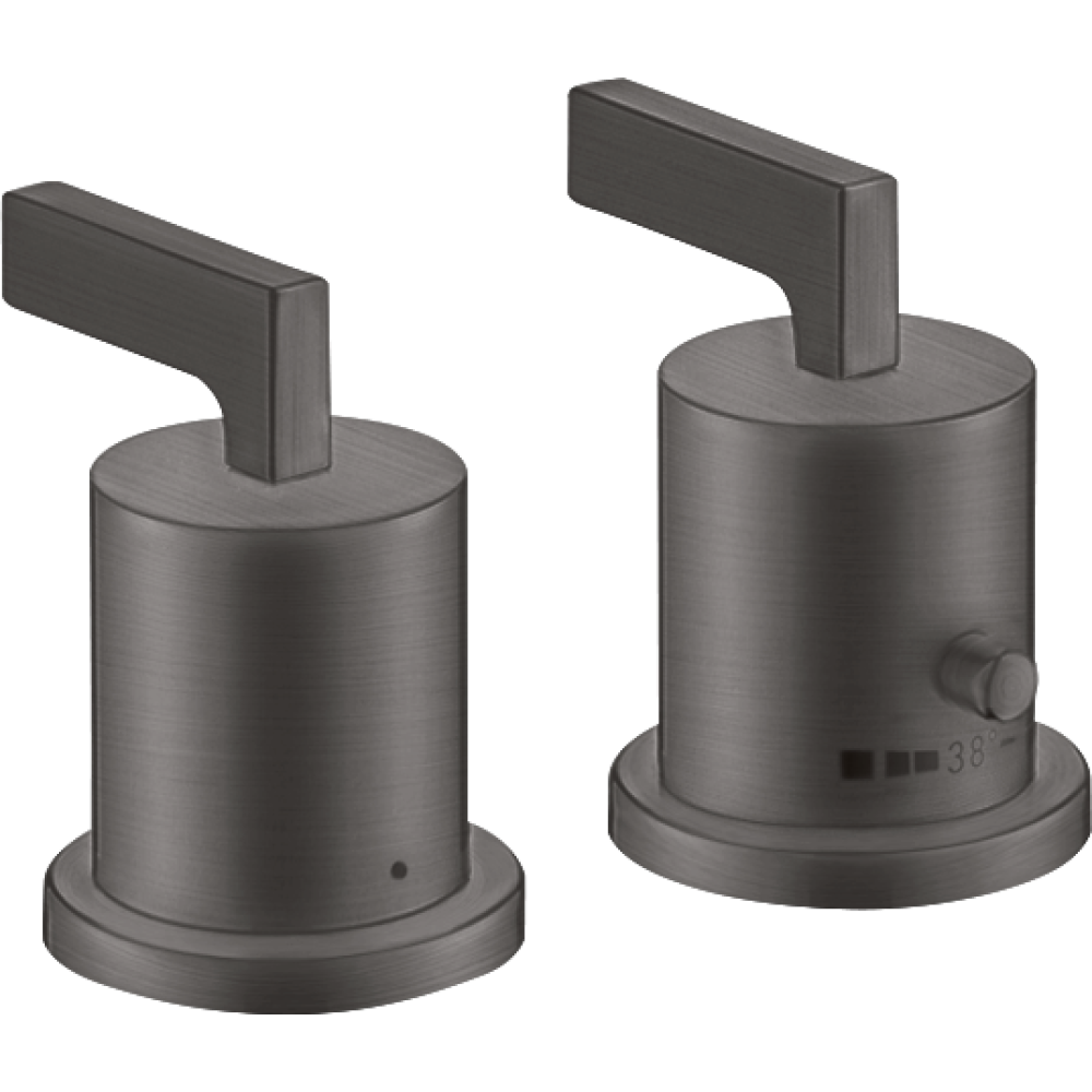 Термостат на край ванны Axor Citterio, на 2 отверстия, с рычаговыми рукоятками, 39482340, шлифованный черный хром 