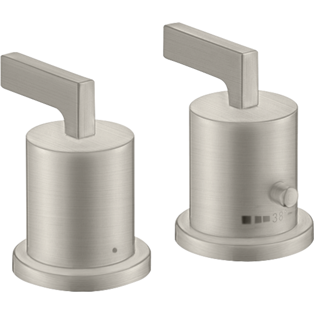 Термостат на край ванны Axor Citterio, на 2 отверстия, с рычаговыми рукоятками, 39482800, сталь