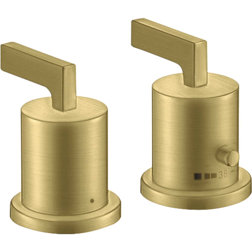 Термостат на край ванны Axor Citterio, на 2 отверстия, с рычаговыми рукоятками, 39482950, шлифованная медь