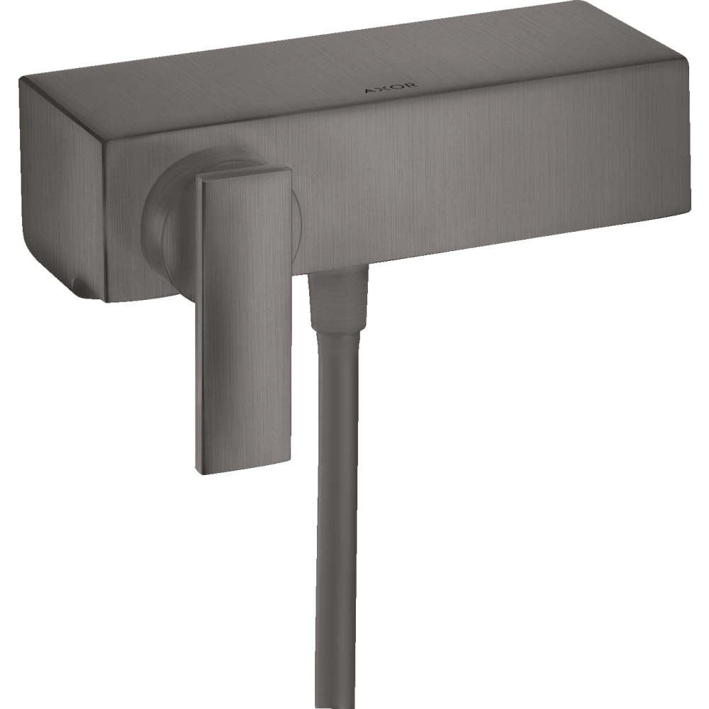 Смеситель для душа Axor Citterio, однорычажный, внешнего монтажа, с рычаговой рукояткой, 39600340, шлифованный черный хром 