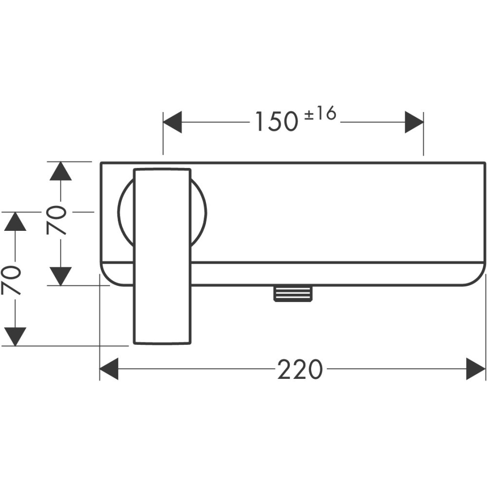 Смеситель для душа Axor Citterio, однорычажный, внешнего монтажа, с рычаговой рукояткой, 39600800, сталь