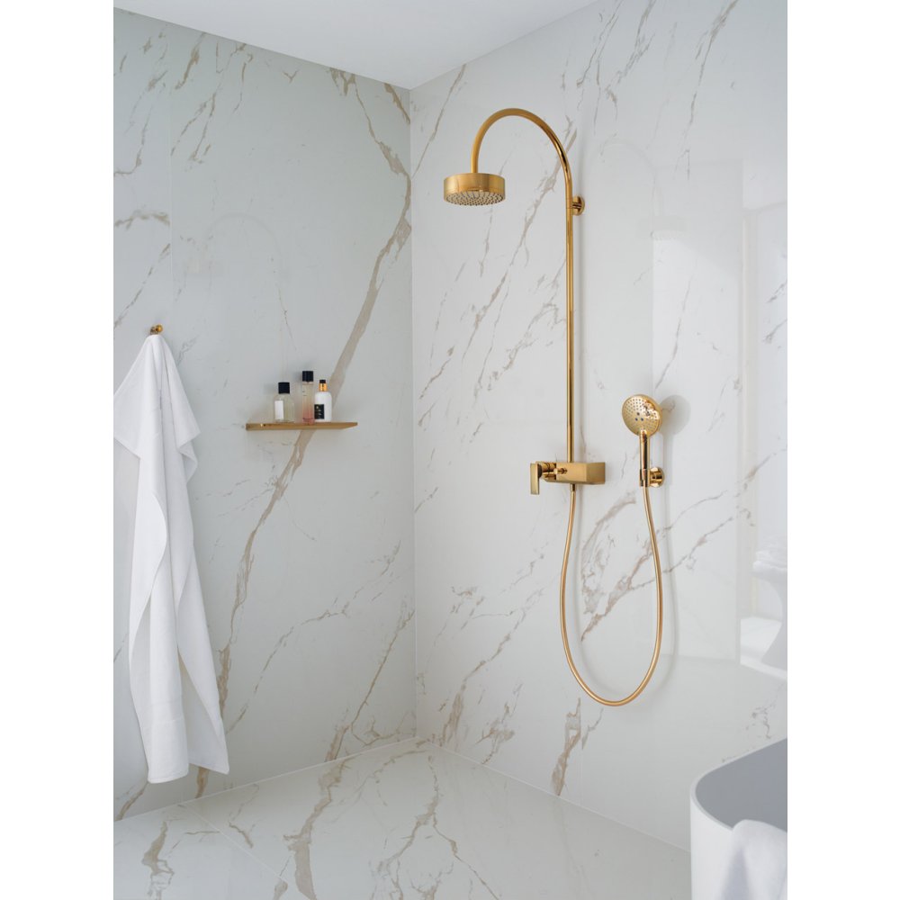 Душевая система Showerpipe Axor Citterio, с однорычажным смесителем и верхним душем 180 1jet, 39620340, шлифованный черный хром 