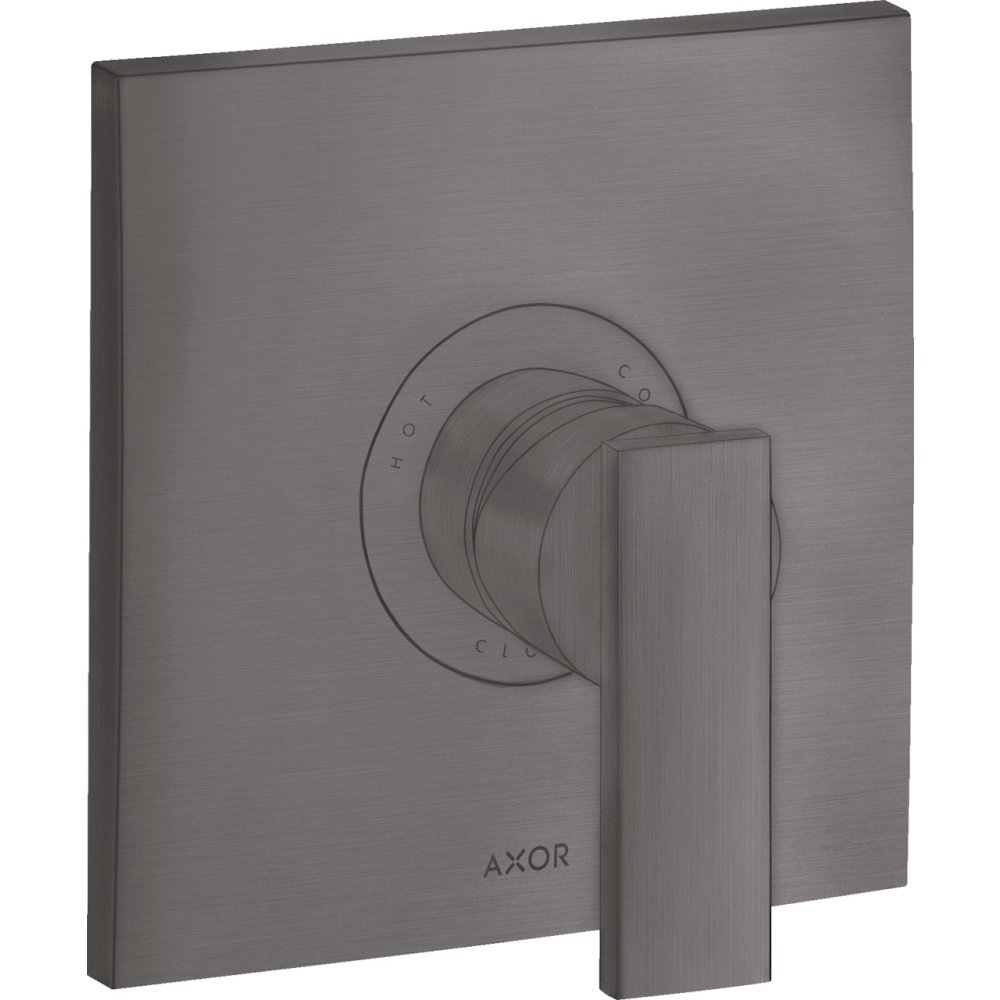 Смеситель для душа Axor Citterio, однорычажный, скрытого монтажа, с рычаговой рукояткой, 39655340, шлифованный черный хром 