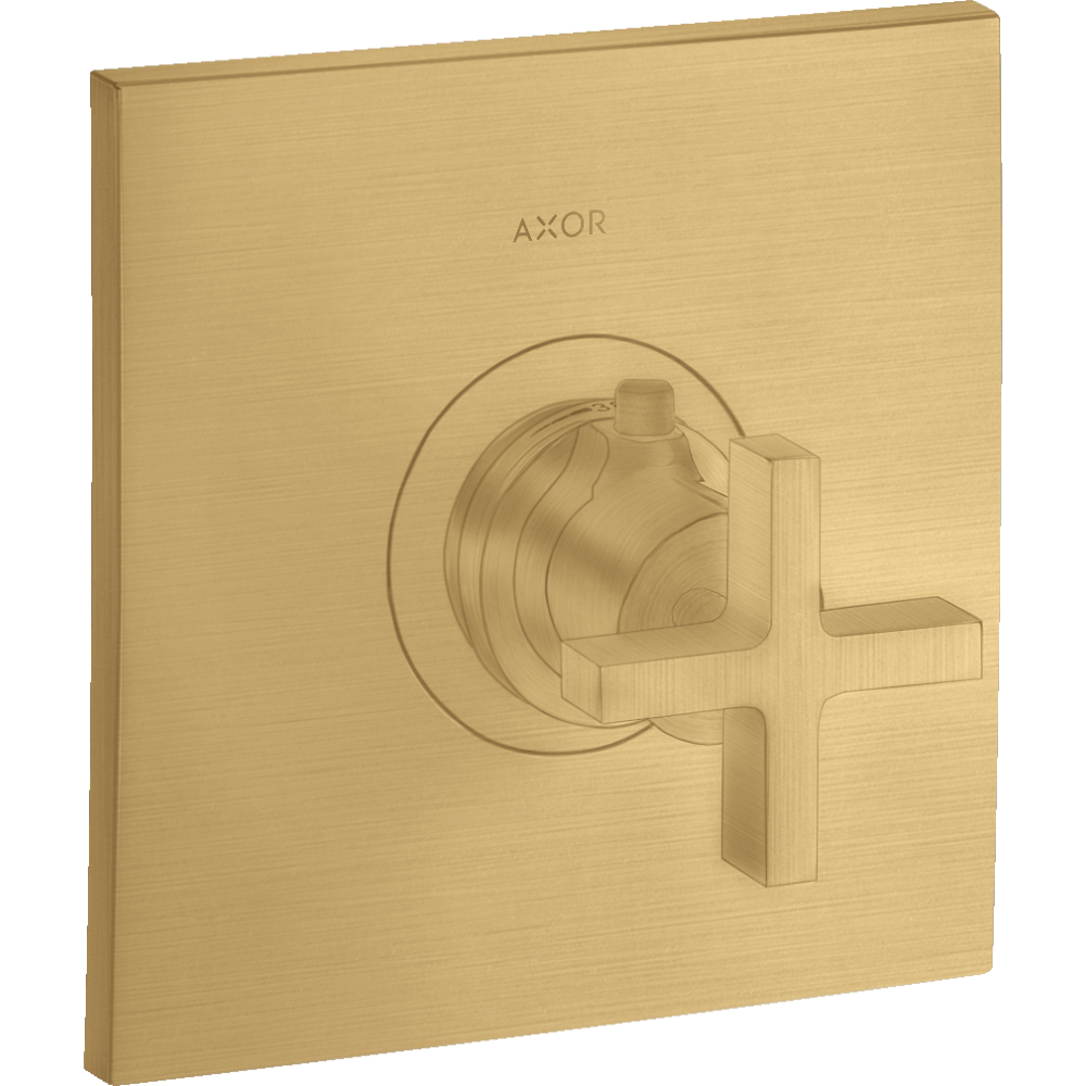 Термостат Highflow Axor Citterio, скрытого монтажа, с крестообразной рукояткой, 39716250, шлифованное золото