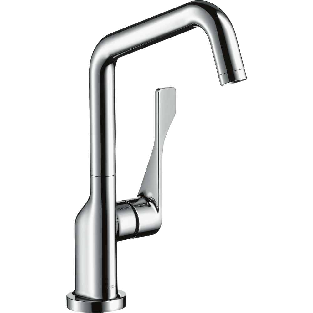 Кухонный смеситель Axor Citterio, однорычажный, 260, с поворотным изливом, Eco, 39853340, шлифованный черный хром 