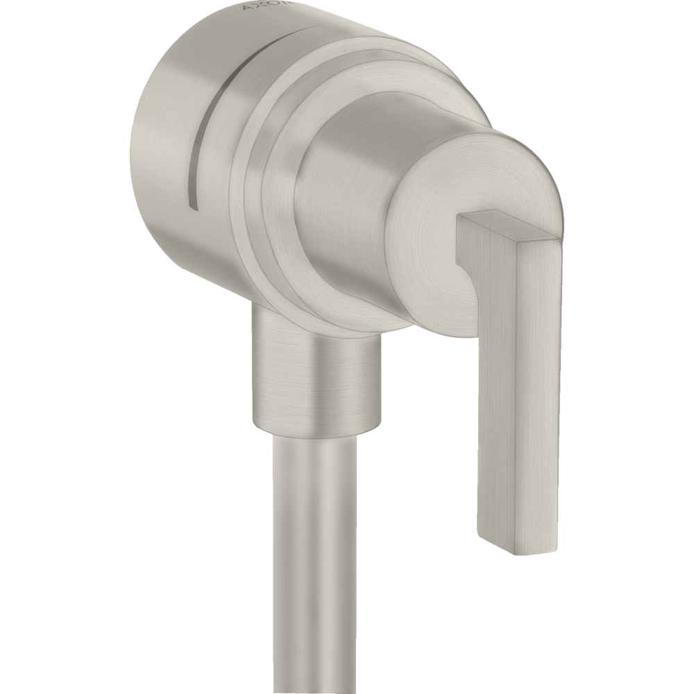 Шланговое подсоединение Axor Citterio, с клапаном обратного тока, с запорным вентилем, с рычаговой рукояткой, 39882800, сталь