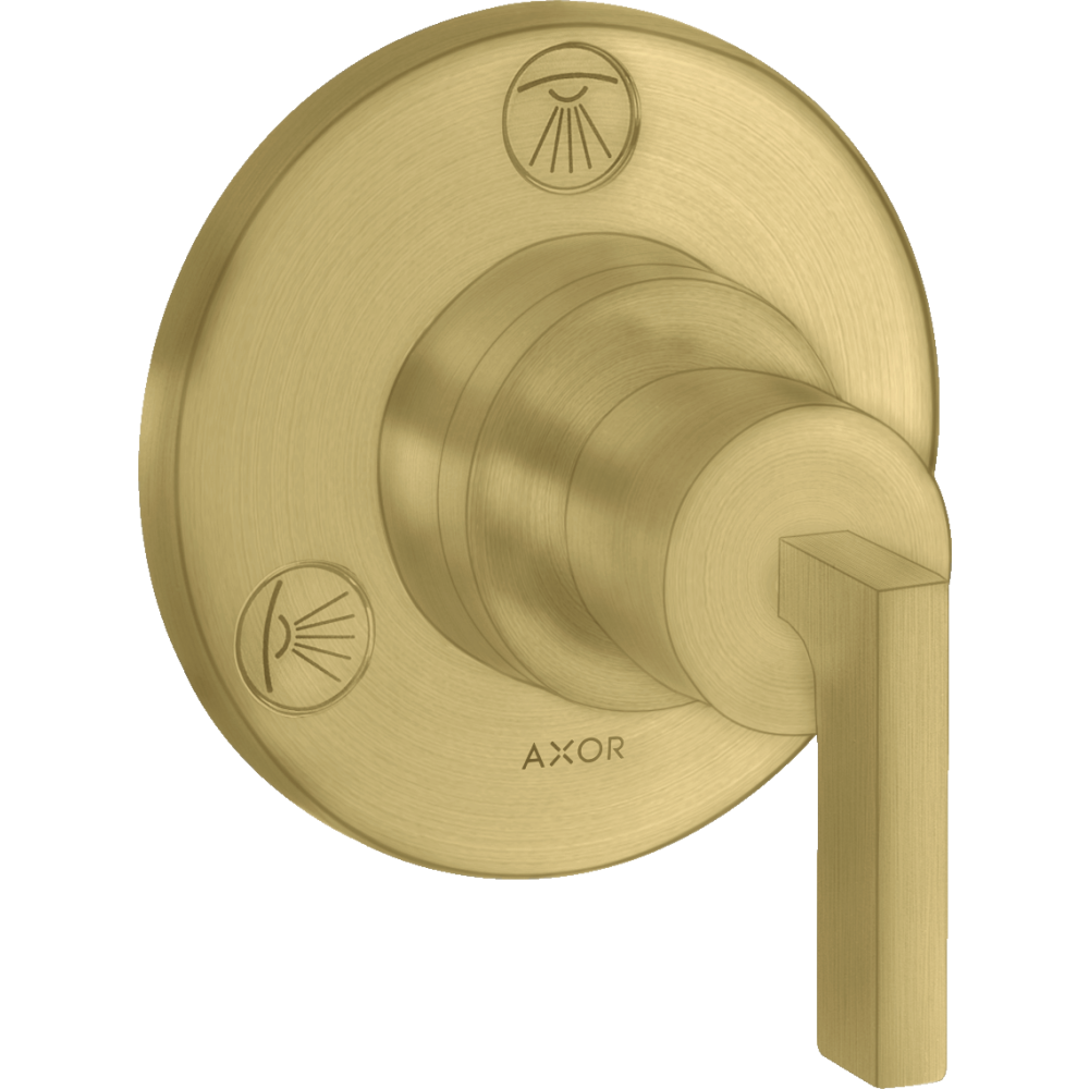 Запорный/переключающий вентиль Axor Citterio, Trio/Quattro, с рычаговой рукояткой, скрытого монтажа, 39920950, шлифованная медь