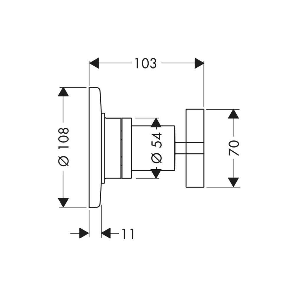 Запорный/переключающий вентиль Axor Citterio, Trio/Quattro, с крестообразной рукояткой, скрытого монтажа, 39925250, шлифованное золото