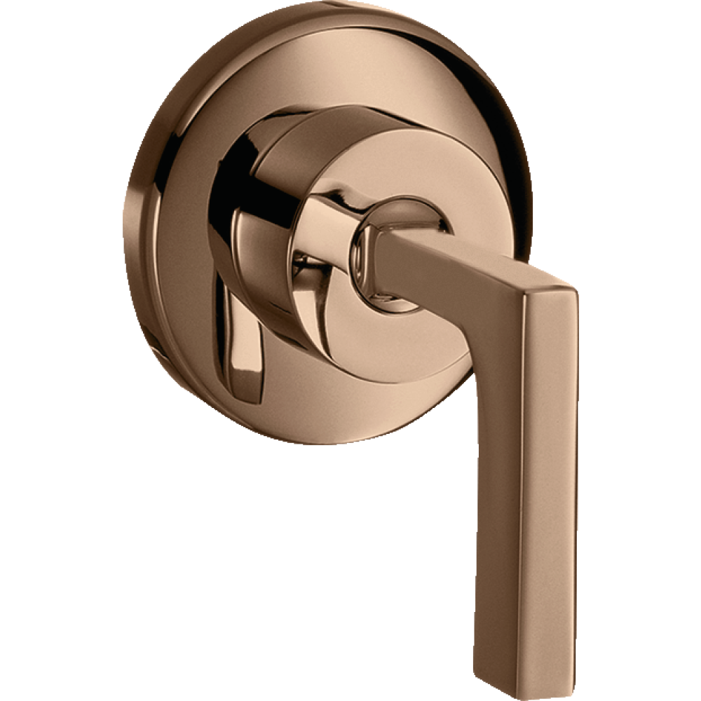 Запорный вентиль Axor Citterio, с рычаговой рукояткой, скрытого монтажа, 39960300, полированное красное золото 