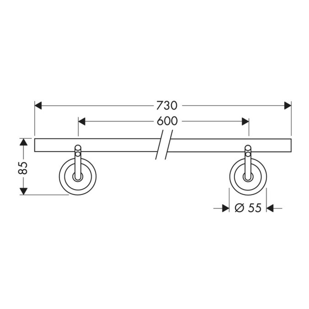 Полотенцедержатель и рейлинг Axor Starck, 600 мм, 40806950, шлифованная медь