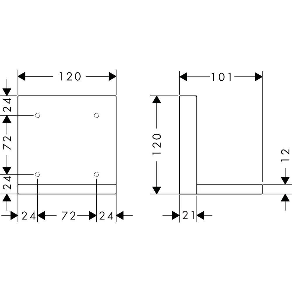 Полочка Axor ShowerSolutions, 120x120 мм, 40872250, шлифованное золото