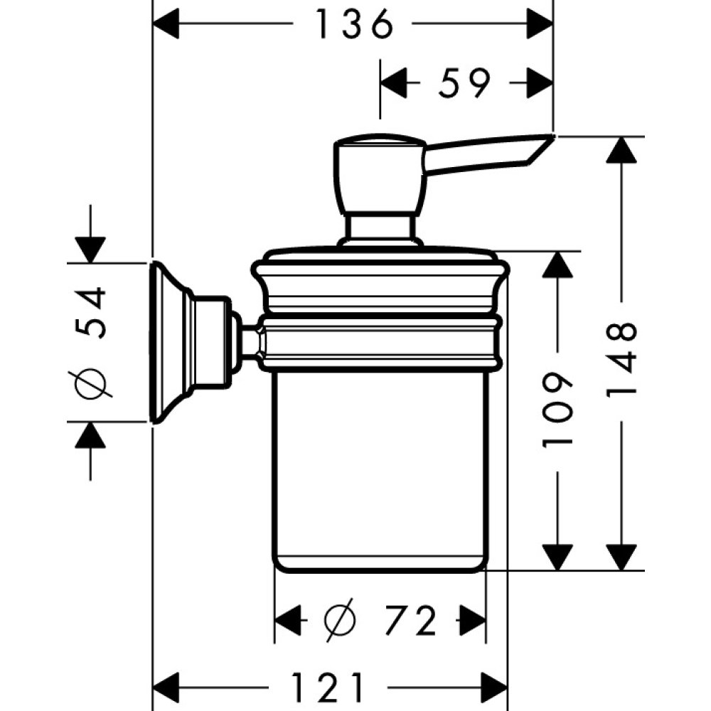 Дозатор для жидкого мыла Axor Montreux, 42019300, полированное красное золото 