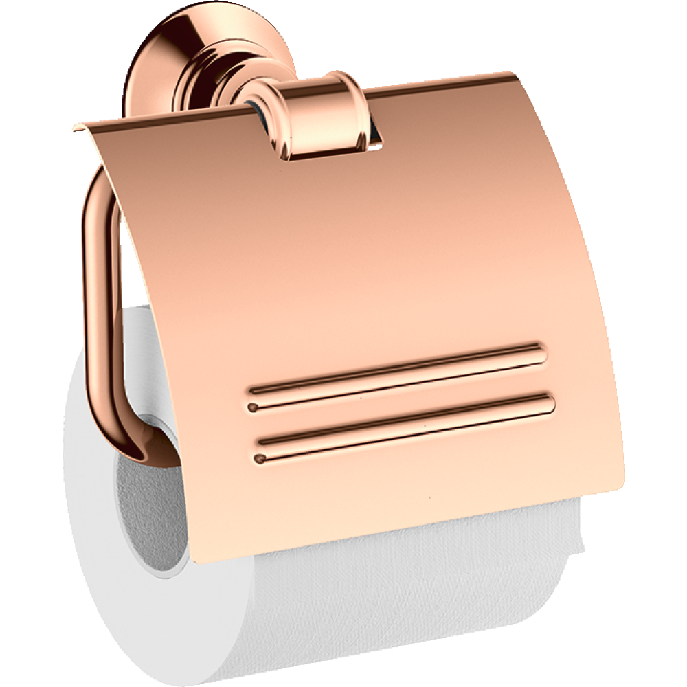 Держатель туалетной бумаги Axor Montreux, с крышкой, 42036300, полированное красное золото 