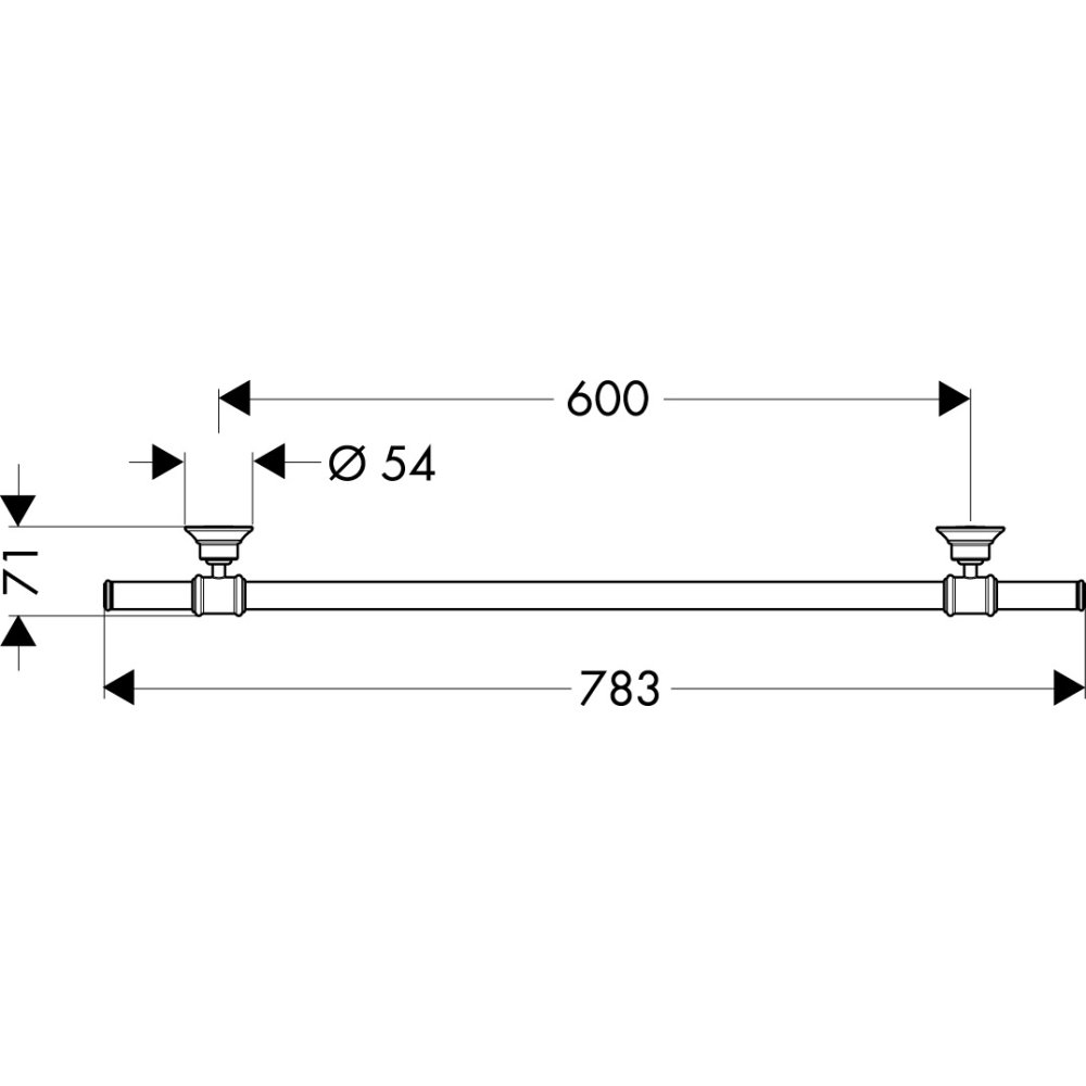 Полотенцедержатель и рейлинг Axor Montreux, 600 мм, 42060800, сталь