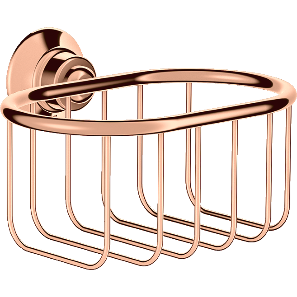Мыльница навесная Axor Montreux, корзинка, угловая, 160/101, 42065300, полированное красное золото 