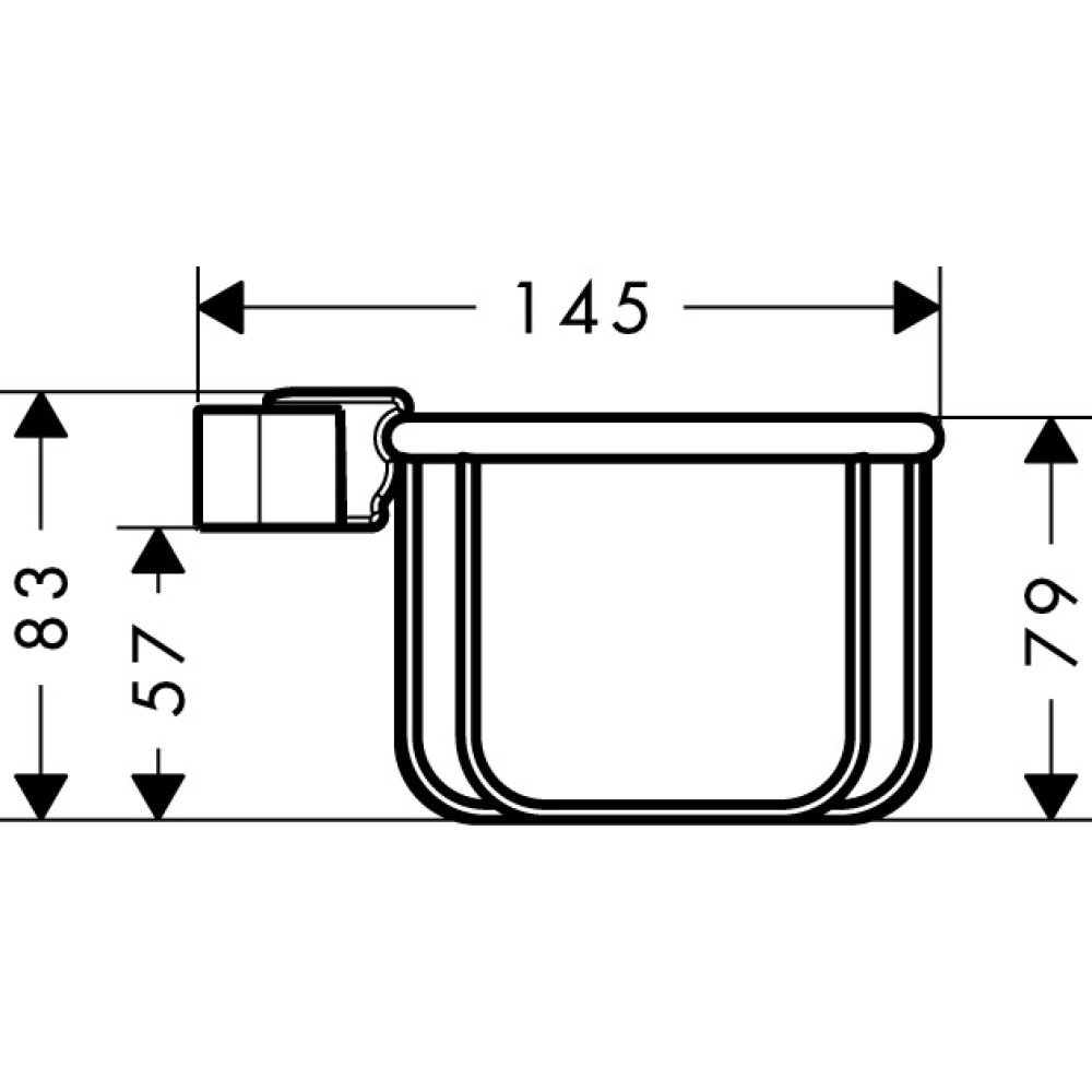 Мыльница навесная Axor Montreux, угловая, корзинка, 160/83, 42066800, сталь