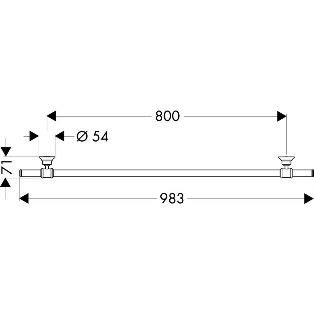 Полотенцедержатель и рейлинг Axor Montreux, 800 мм, 42080950, шлифованная медь