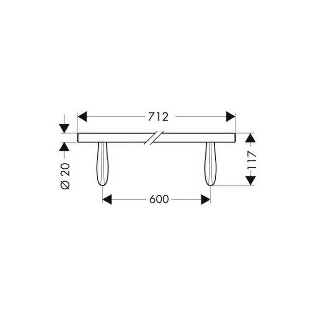 Полотенцедержатель и рейлинг Axor Massaud, 600 мм, 42260300, полированное красное золото 