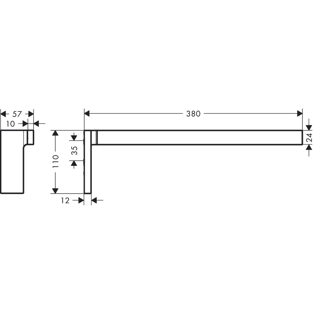 Полотенцедержатель Axor Universal Rectangular, прямоугольный, 380 мм, 42626990, полированное золото