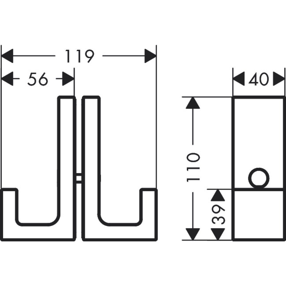 Ручка для двери душевой Axor Universal Rectangular, 42639340, шлифованный черный хром 