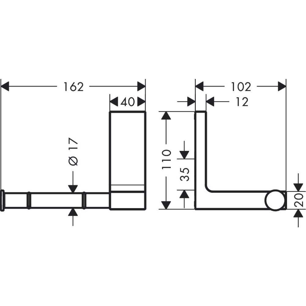 Держатель туалетной бумаги Axor Universal Rectangular, прямоугольный, 42656950, шлифованная медь