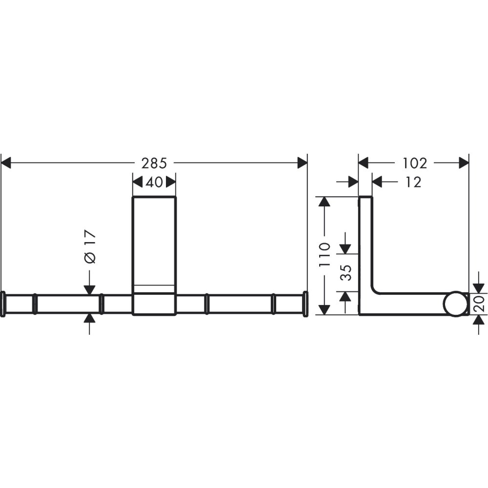Держатель туалетной бумаги Axor Universal Rectangular, двойной, 42657340, шлифованный черный хром 
