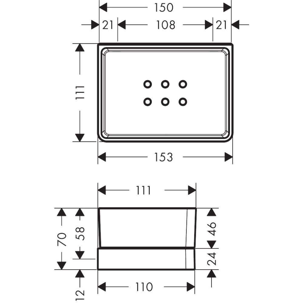 Полочка для душа Axor Universal SoftSquare, 150x70 мм, 42802800, сталь
