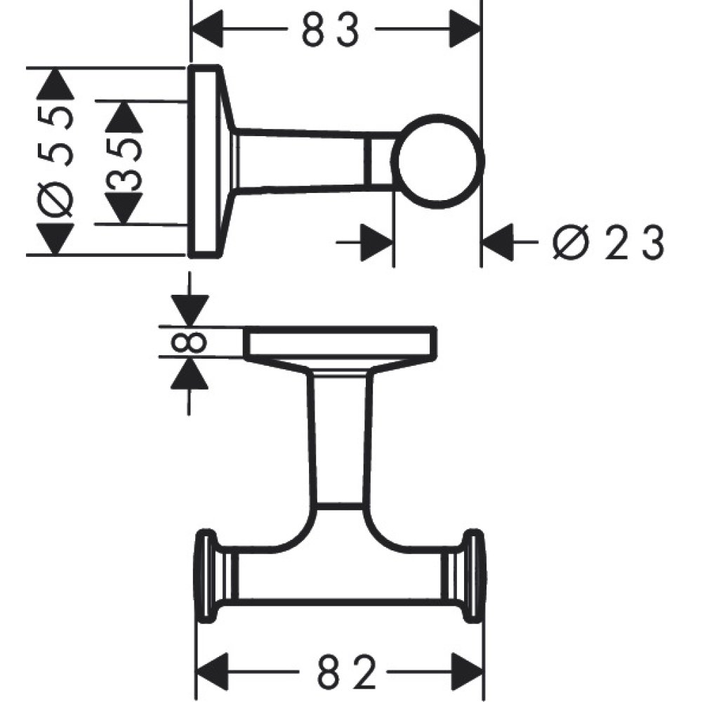 Крючок для полотенца Axor Universal Circular, двойной, 42812950, шлифованная медь