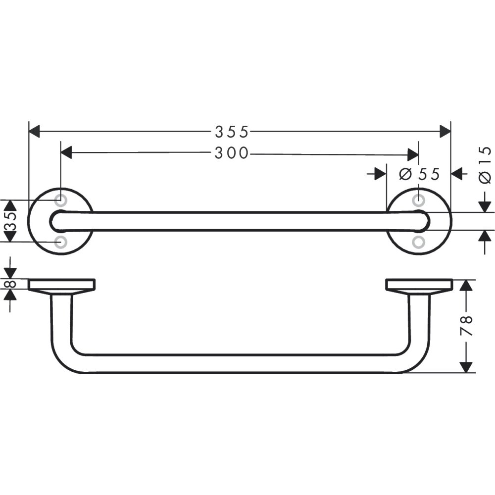Поручень Axor Universal Circular, 42813800, сталь
